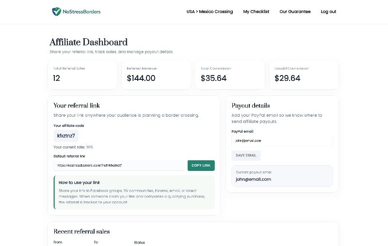 Affiliate Dashboard